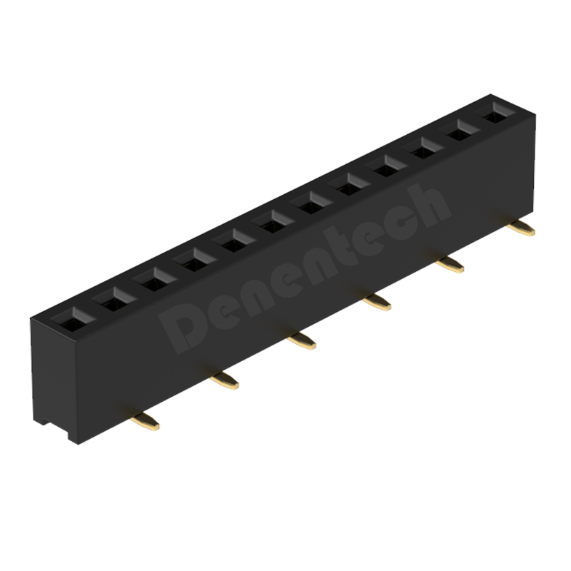 Denentech 工厂直供 2.00MM排母H3.5单排SMT 单排立式贴片错位母座