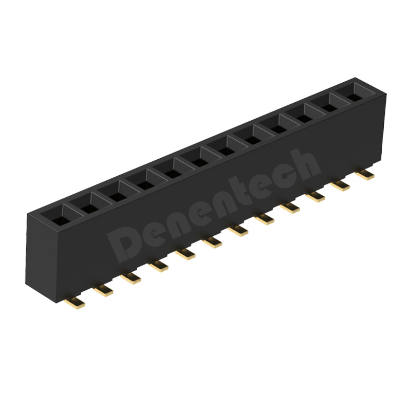 Denentech 专业工厂3.96MM排母H8.9单排180度SMT排母接插件