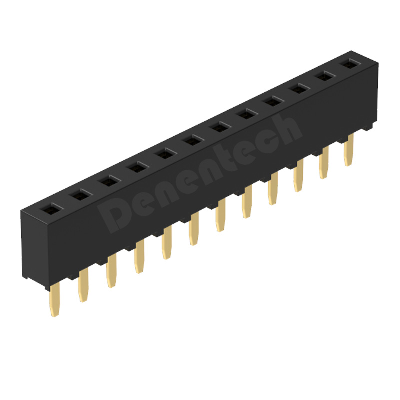 Denentech 优质工厂2.54MM排母H5.0单排180度DIP直插排母