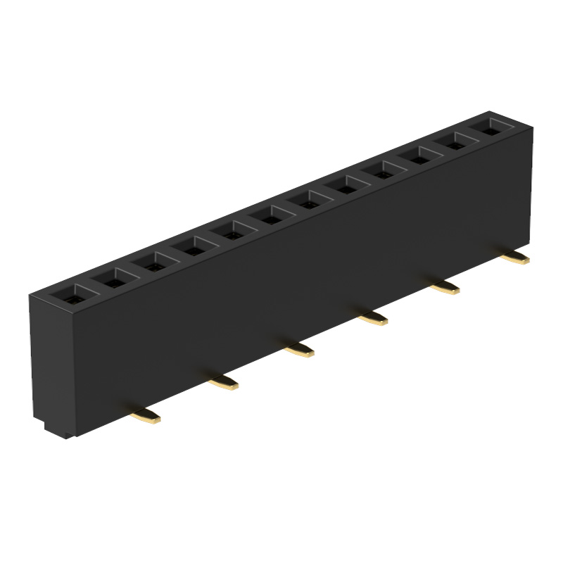 Denentech 高质量2.54MM排母H8.5单排180度SMT弯针贴片排母