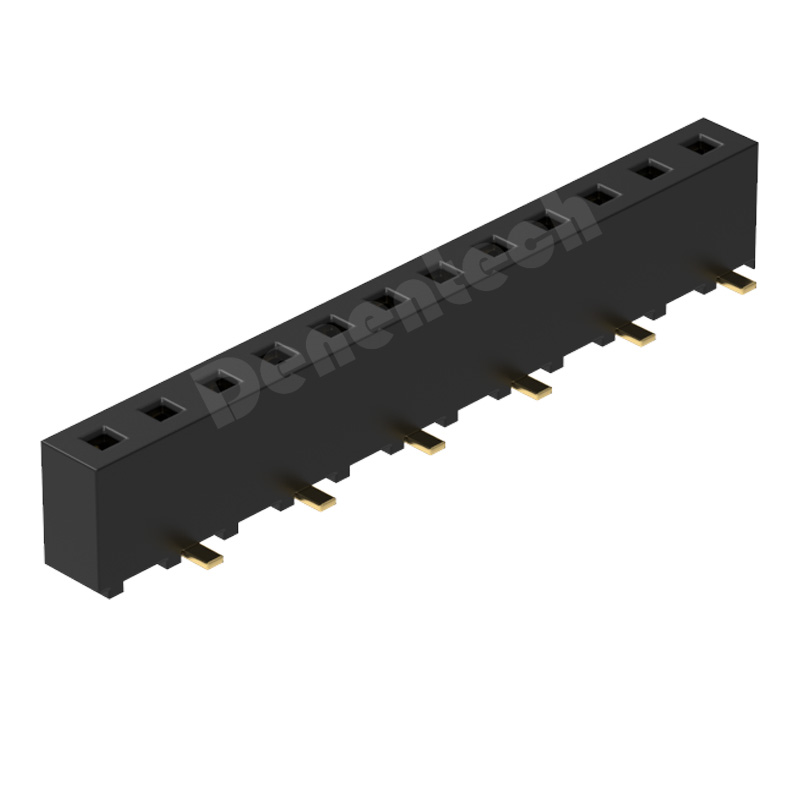 Denentech 工厂直供2.54MM排母H5.0单排180度SMT排母接插件