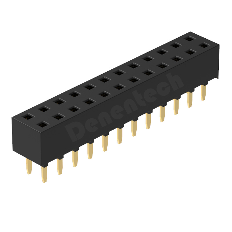 Denentech 高质量2.54MM排母H5.0双排180度直插排母连接器