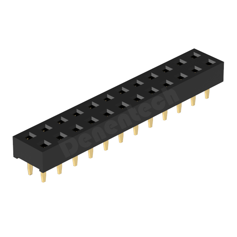 Denentech 优质厂家直销  2.00MM排母H2.2双排180度  双排直插 超薄排母