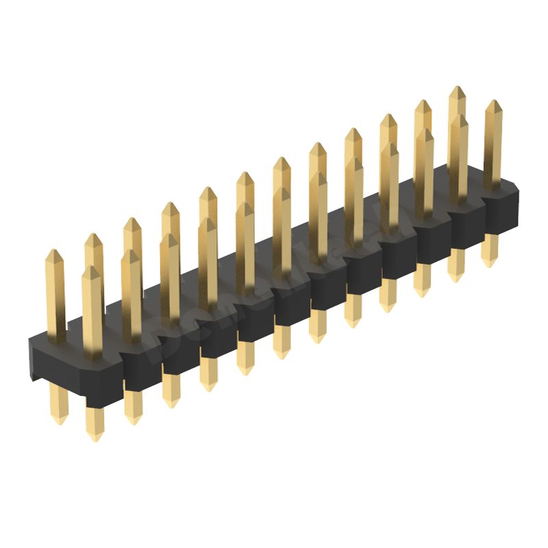 Denentech 工厂直销2.54mm排针双排单塑180度 铜针2.54mm间距 双排排针 2*40P 双排插针 直针
