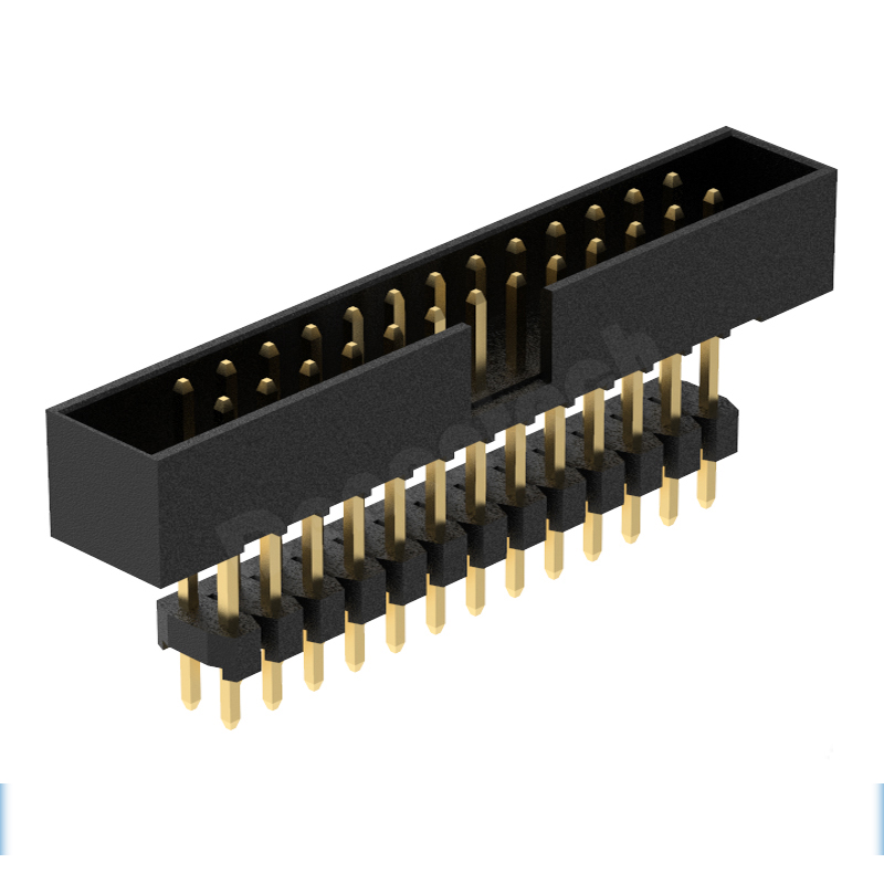 Denentech工厂直销2.00mmH5.6双排180度+排针简牛连接器 接插件