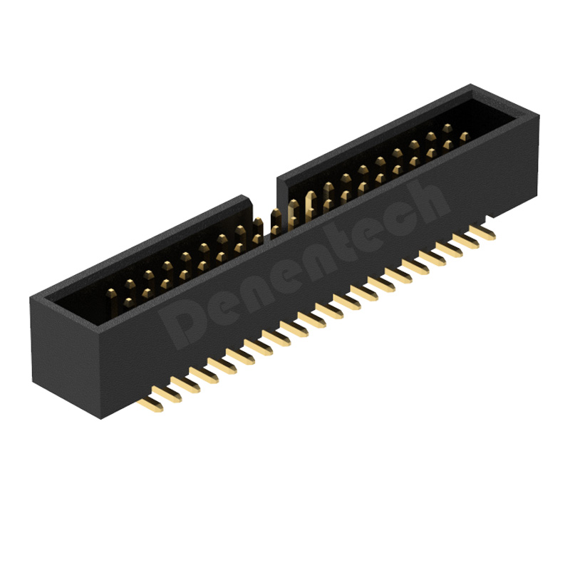 Denentech工厂直销1.27mm简牛H4.9双排180度SMT简牛连接器