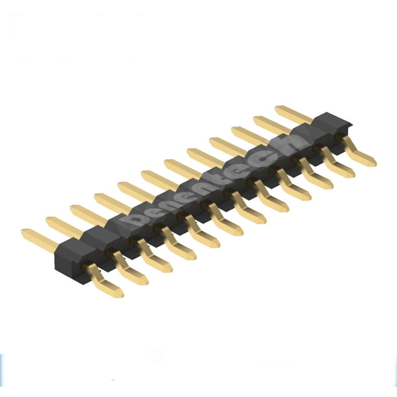 Denentech 工厂加工 2.00mm排针单排单塑卧式SMD 2.0mm间距1X40pin单排卧式贴片排针 镀金