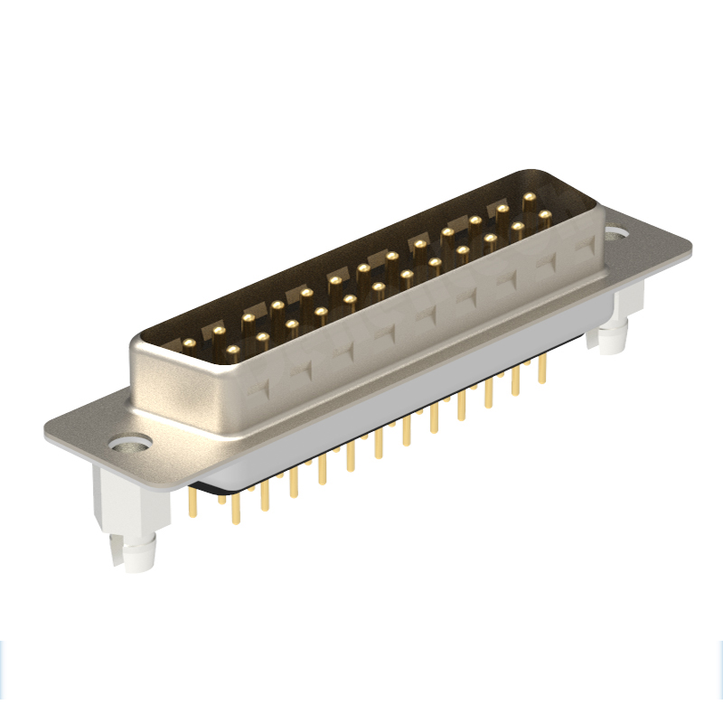 Denentech 耐腐蚀的HD25P公座180度插板 D-SUB插板公座黑胶HD DB25针180度直插d-sub 25P矩形连接器