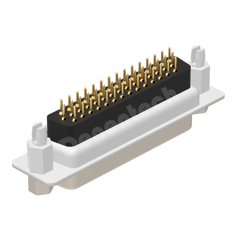 Denentech 工厂直销的D-sub 44P 180度直插母座 高塑胶三排44P连接器 HDE44P母座180度插板 d-usb连接器 ...