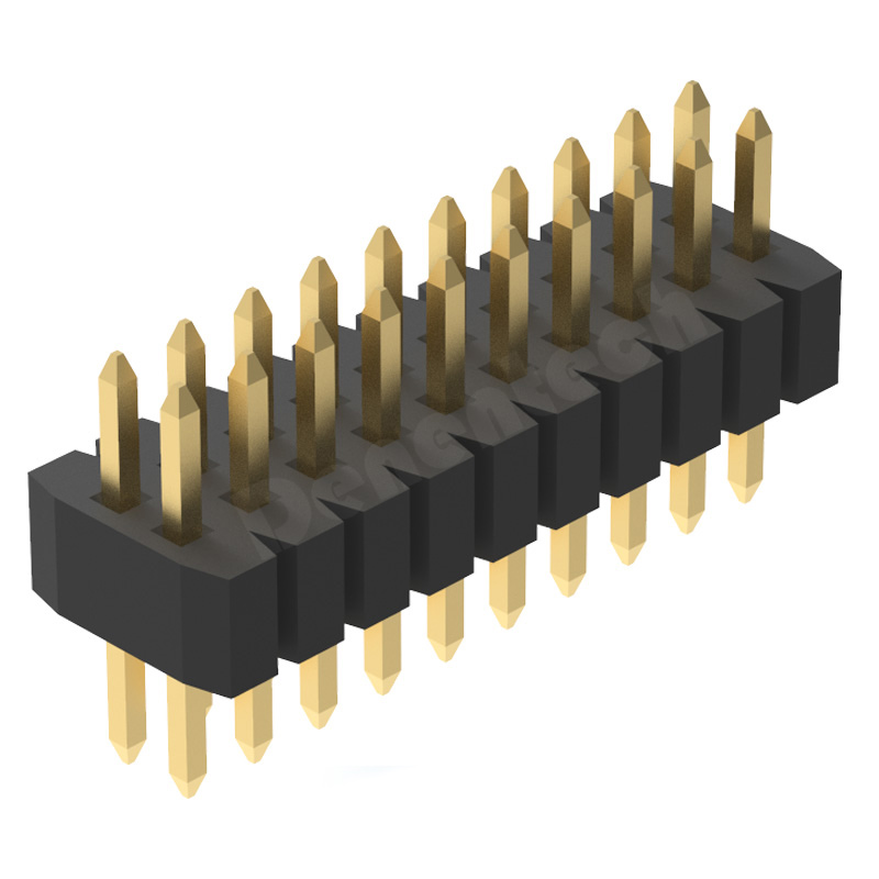 Denentech 厂家直销 1.0mm间距双排针单塑2*50P 直插/镀金
