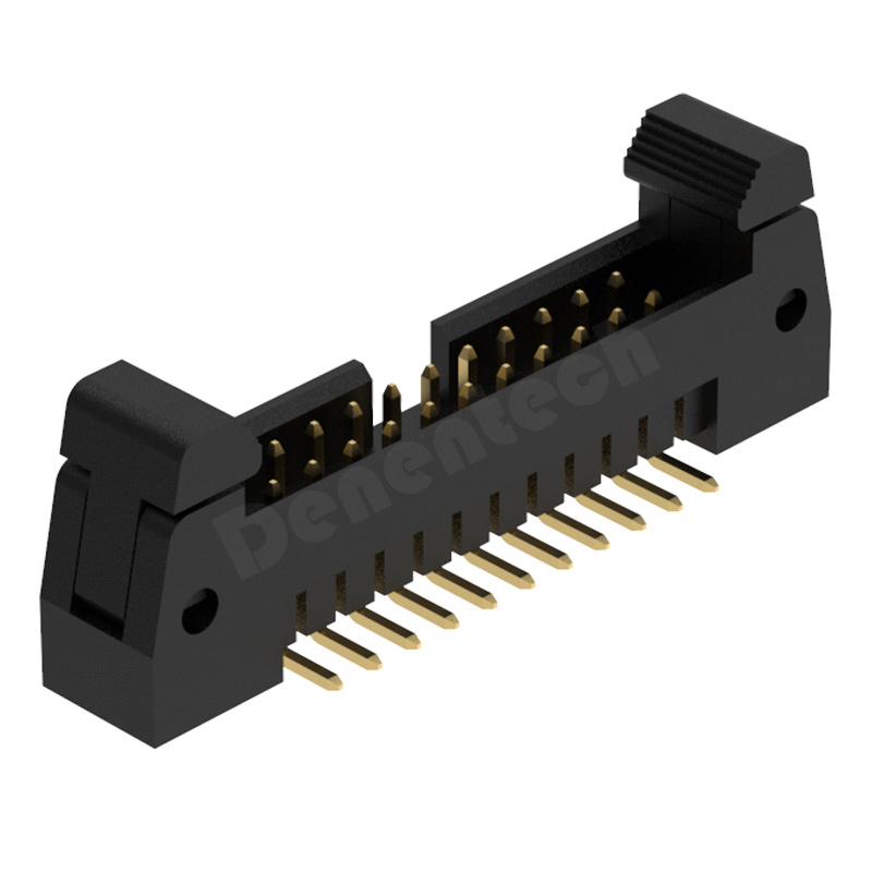Denentech专业工厂2.00mm牛角H12.0 180度SMT 大耳卡扣勾勾牛角连接器