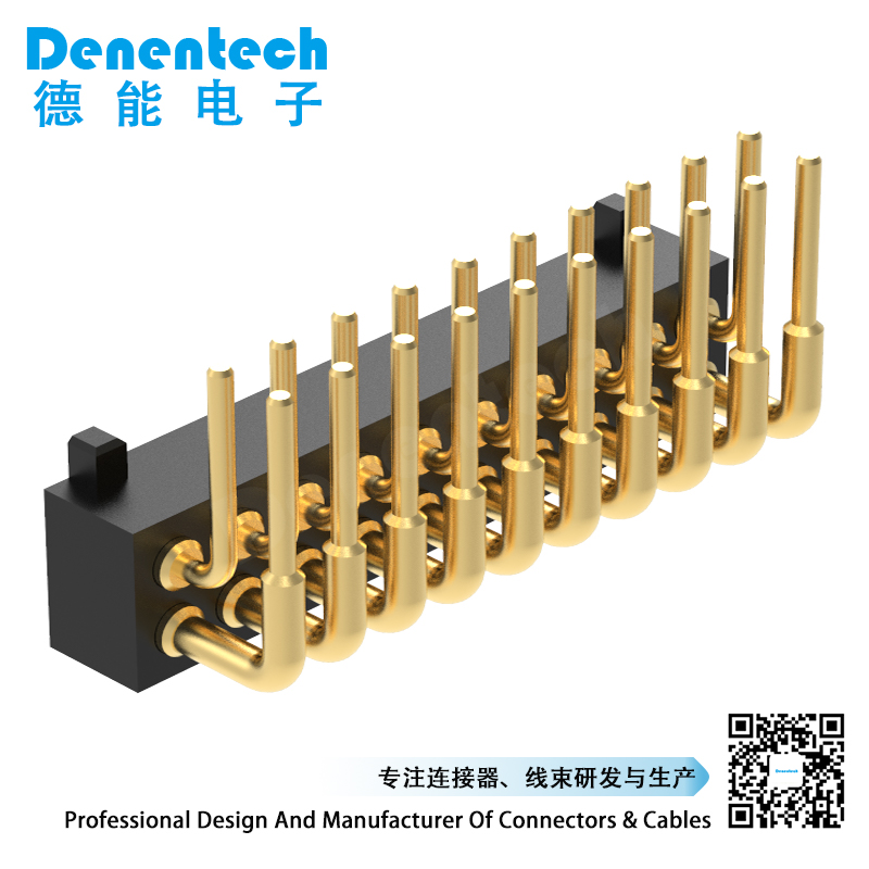Concave Pin Denentech high-quality1.27MM pogo pin H2.0MM dual row female right ...