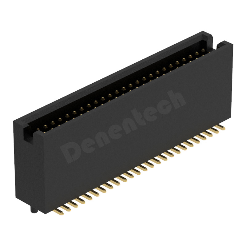 Denentech低价格1.27mmH7.3双排180度SMT简牛连接器带柱