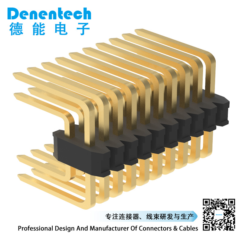Denentech high quality 0.8mm dual row button entry U Type pin header ...
