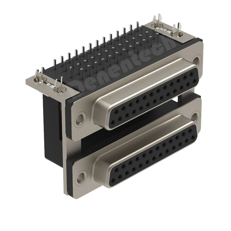 Denentech工厂直销D-SUB双胞胎DR25母对25母DR25双层连体 d-sub 25P 连接器