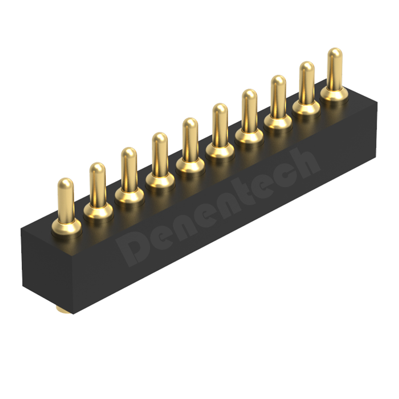Denentech 高品质 1.27MM弹簧针H2.0单排公座180度SMT公母座贴片针电池连接器