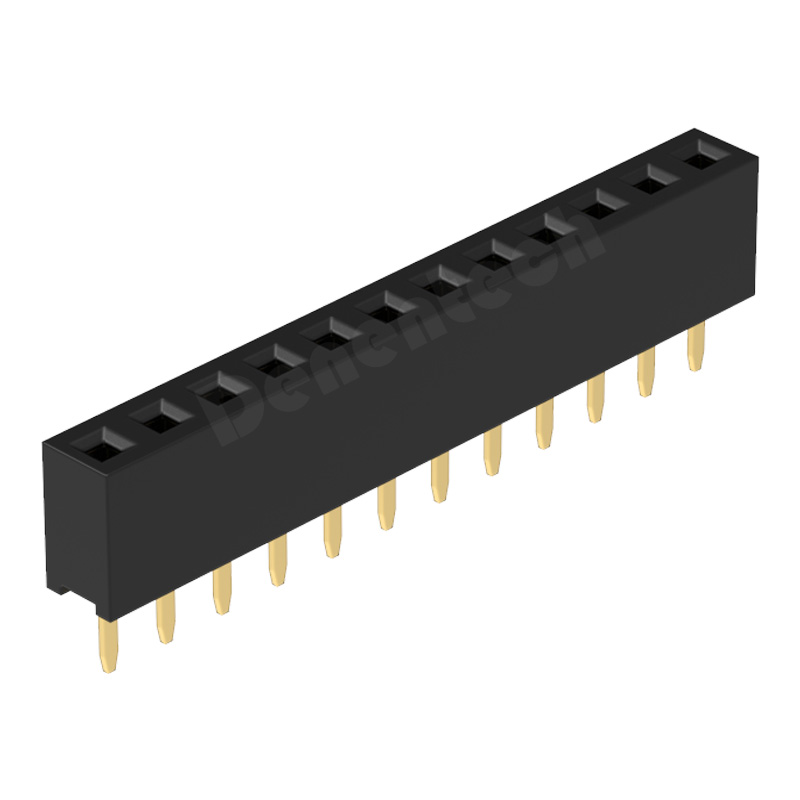 Denentech 工厂直供  2.00MM排母H4.3单排180度 单排直插