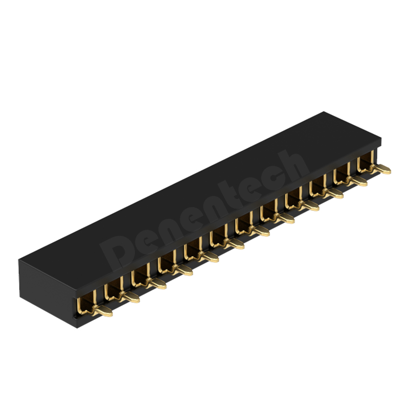 Denentech 工厂直供 2.00MM排母H4.3单排90度SMT 单排卧贴 卧式母座 