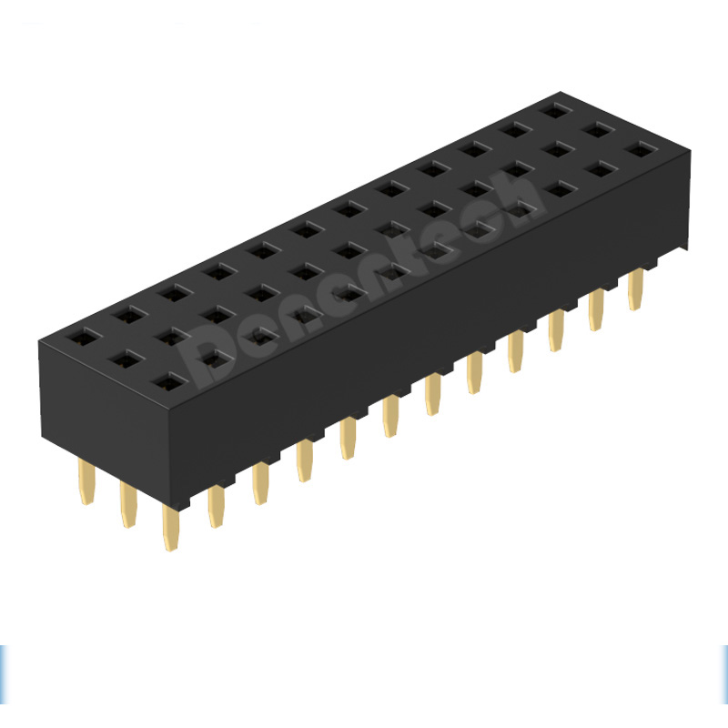 Denentech 定制2.54MM排母H5.0三排180度插板排母