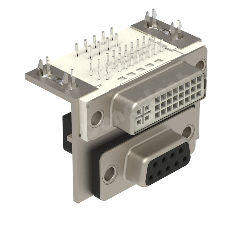 Denentech 热卖D-SUB双胞胎9母对DVI24+5 双层9P双胞胎 d-sub连接器  d-sub插件