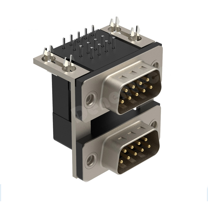 Denentech 高品质的D-SUB双胞胎9P公座对9P公座双层连体 9P 公座双层d-sub连接器