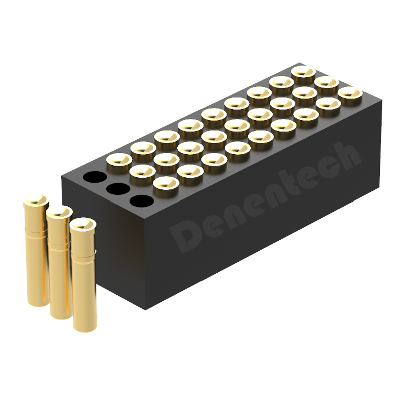 Denentech 1.27mm pitch H2.0 triple row female Straight SMT concave pogo ...