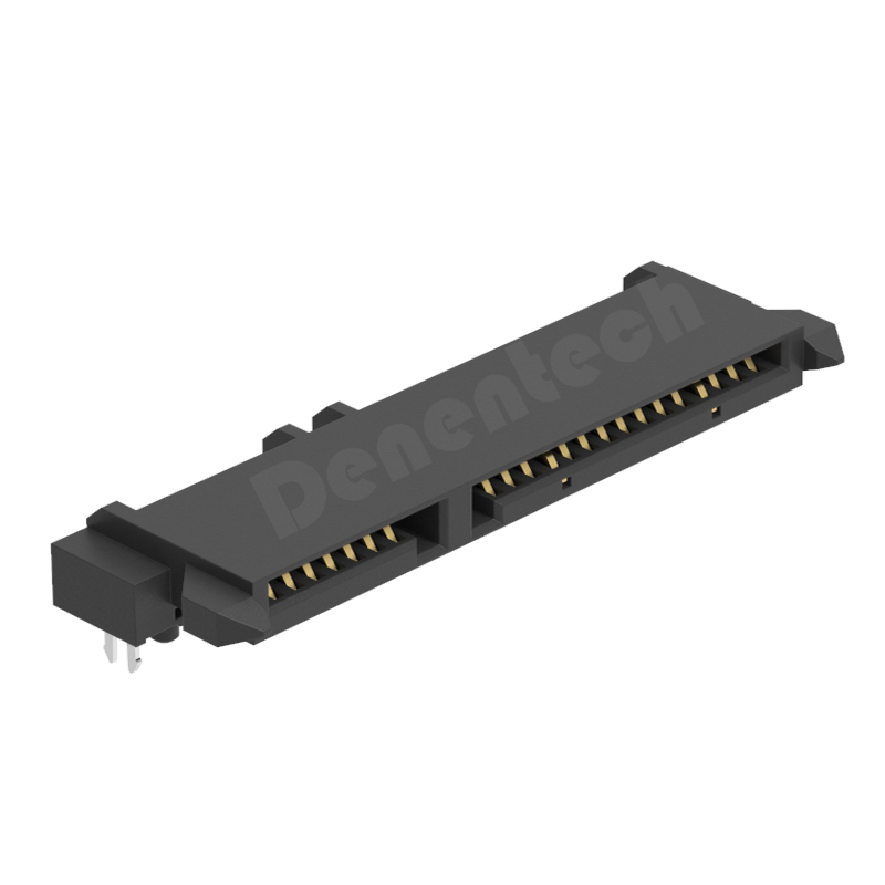 Denentech 工厂直供SATA 7+15P母座H5.00SMD板上型SATA母座连接器