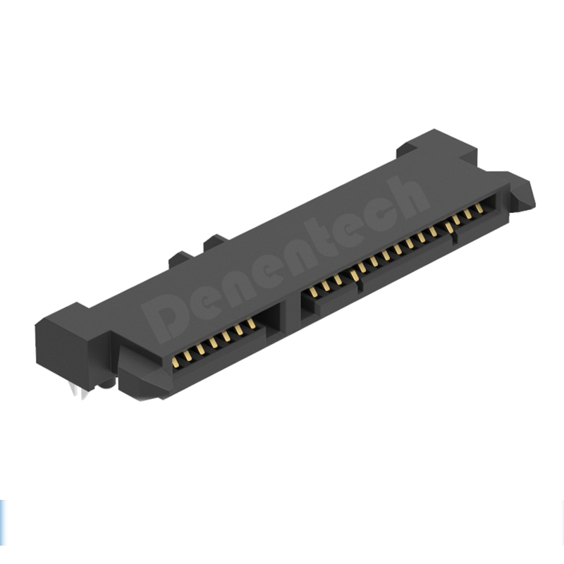 Denentech 厂家直供SATA7+15P母座板下4.20 90度弯脚插板硬盘座