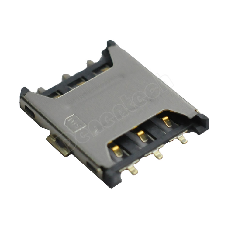 Denentech 工厂直供 NANO SIM H1.35NO-PUSH 直插耐温卡座连接器