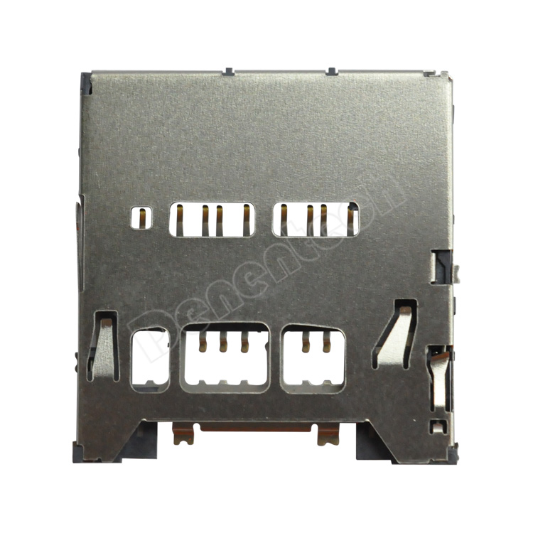 Denentech 源头厂家SD 7.0 板上H4.0 Push-Push SD卡座 7.0规格耐高温自弹带开关数码SD卡座连接器